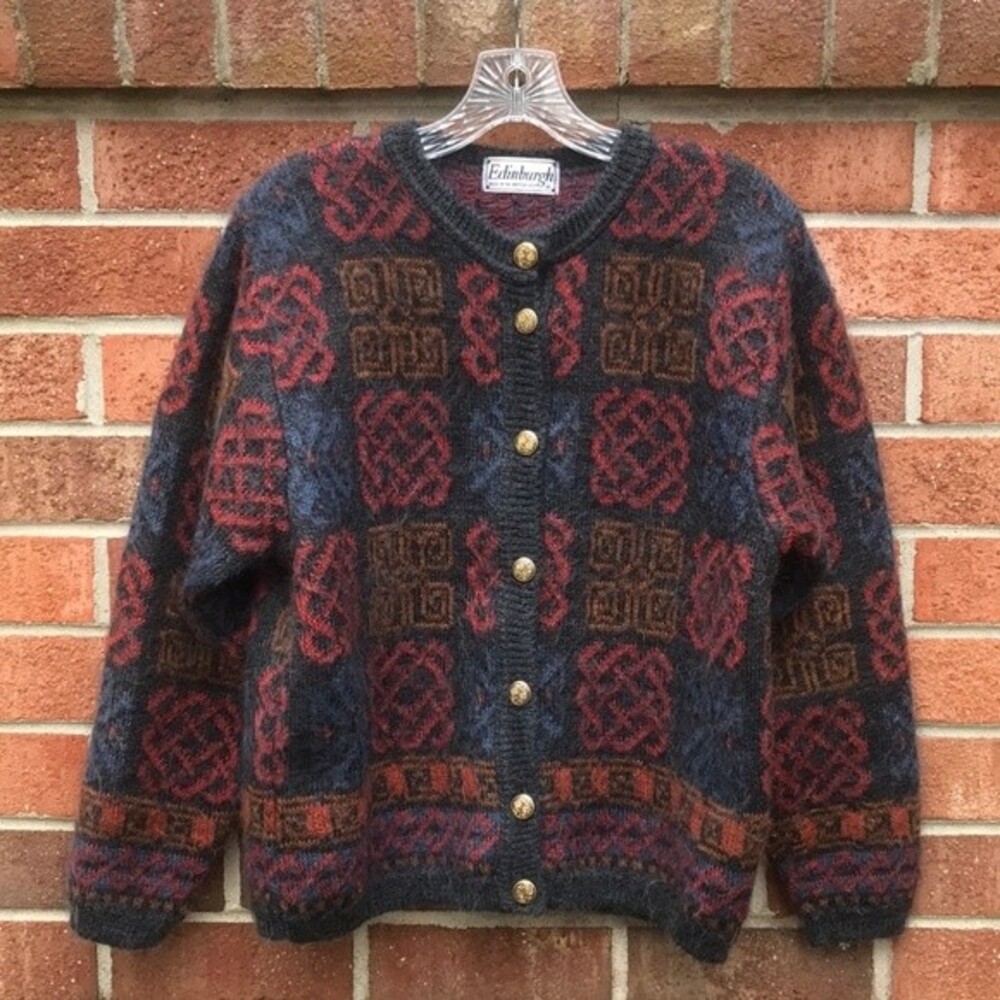 Edinburgh Mohair Cardigan Sweater sz Medium